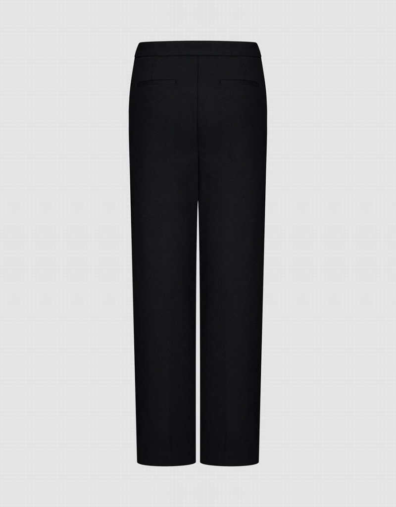 Black Women's Urban Revivo Straight Pants | BBA4082IY