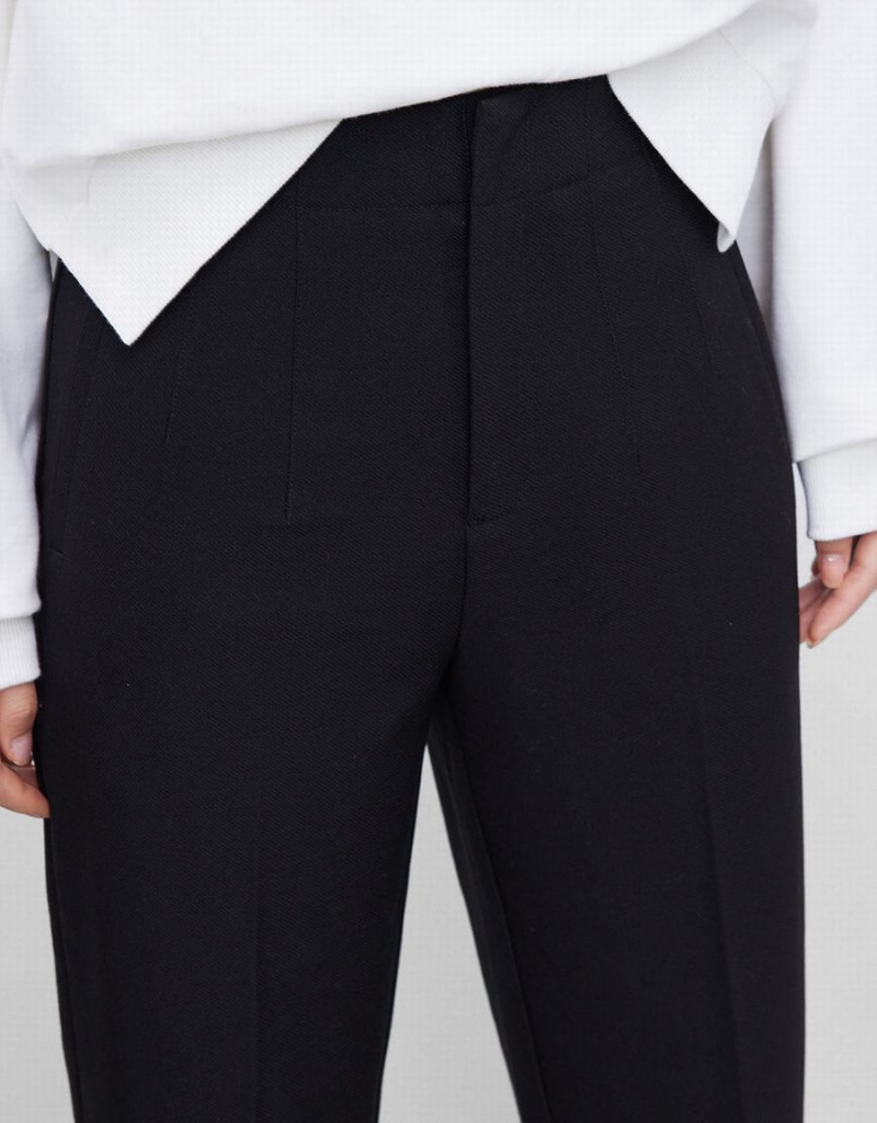 Black Women's Urban Revivo Straight Tailored Pants | EVR9039UL