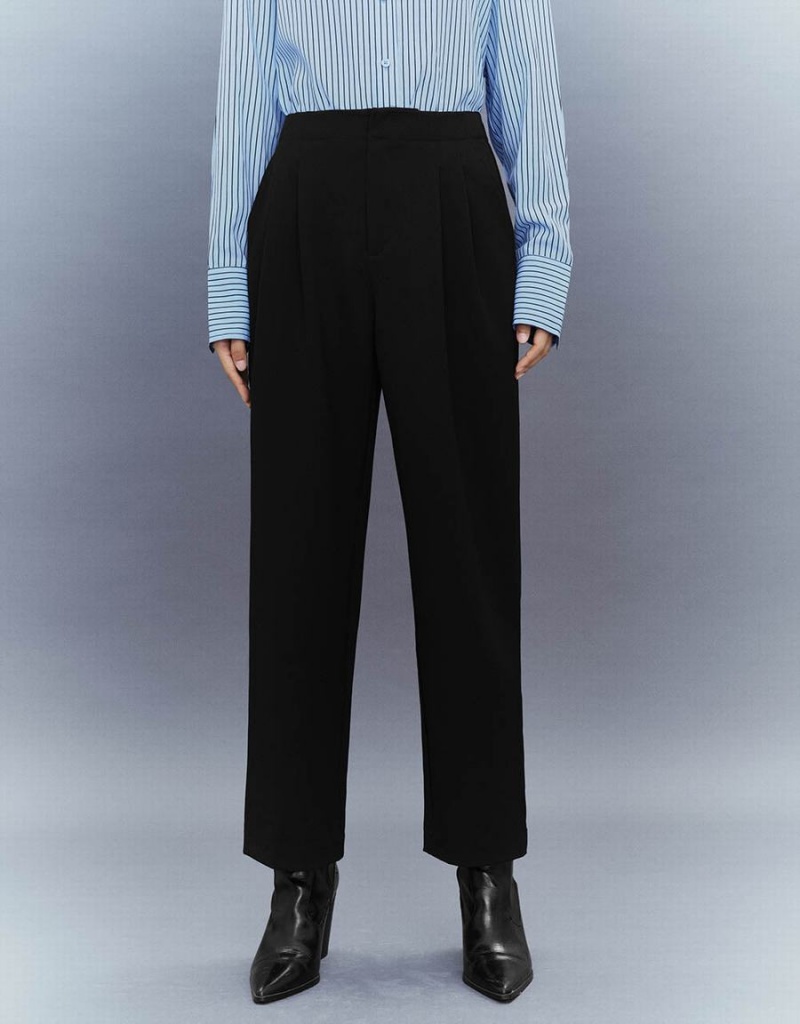 Black Women's Urban Revivo Tailored Carrot Fit Pants | SHG9597WV