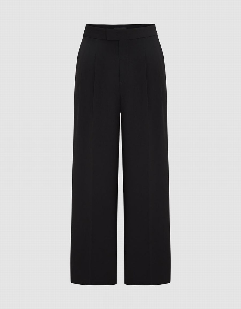 Black Women\'s Urban Revivo Tailored Straight Pants | KZF3839TE