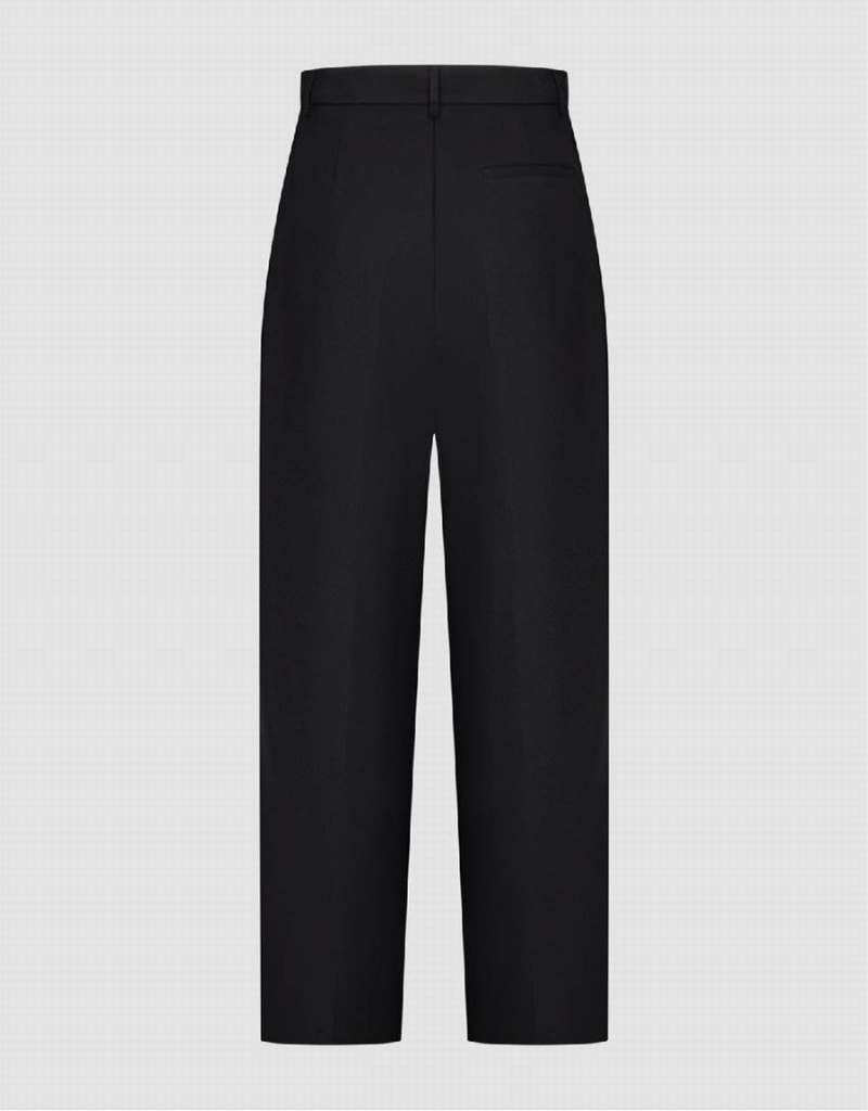 Black Women's Urban Revivo Tailored Wide-Leg Pants | XFW4899MO