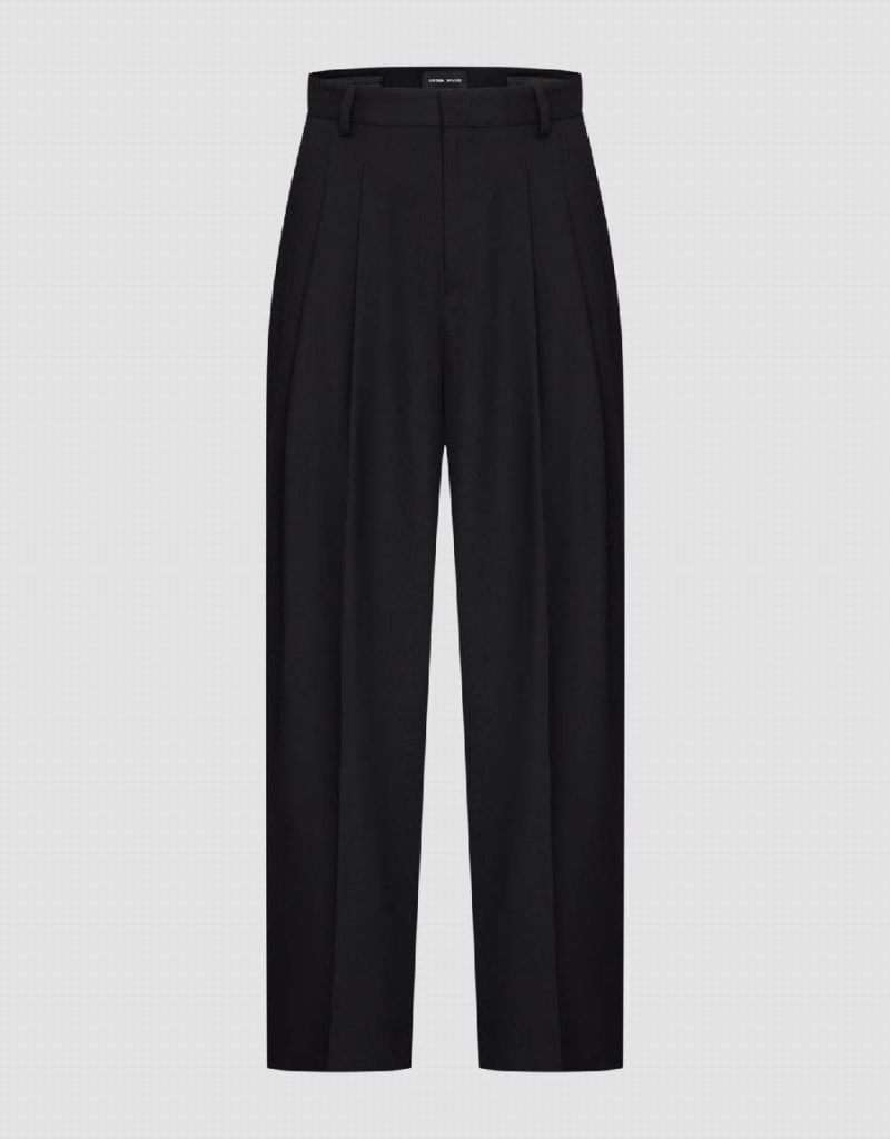 Black Women\'s Urban Revivo Tailored Wide-Leg Pants | XFW4899MO