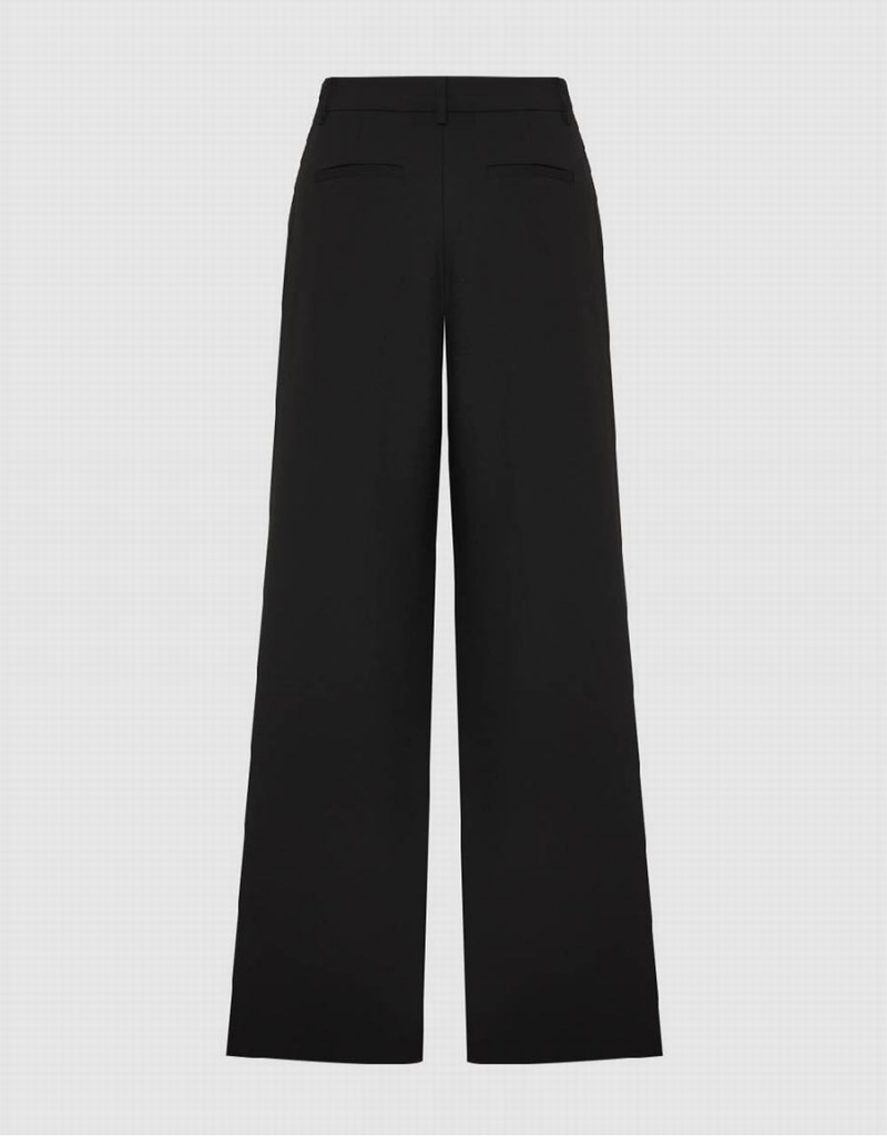 Black Women's Urban Revivo Tailored Wide-Leg Pants | HTW675HA