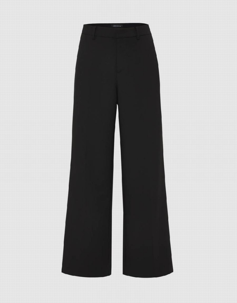 Black Women\'s Urban Revivo Tailored Wide-Leg Pants | HTW675HA