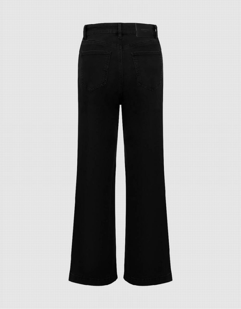 Black Women's Urban Revivo Wide-Leg Jeans | BGP461GF