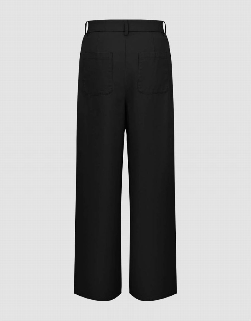 Black Women's Urban Revivo Wide-Leg Pants | JOX9770TC