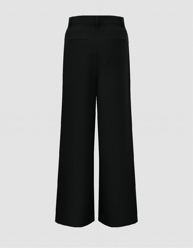 Black Women's Urban Revivo Wide-Leg Pants | ZAP9714PF