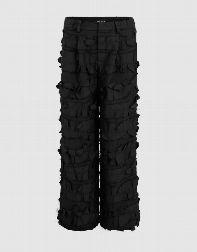 Black Women\'s Urban Revivo Wide-Leg Pants | NWF7059PQ