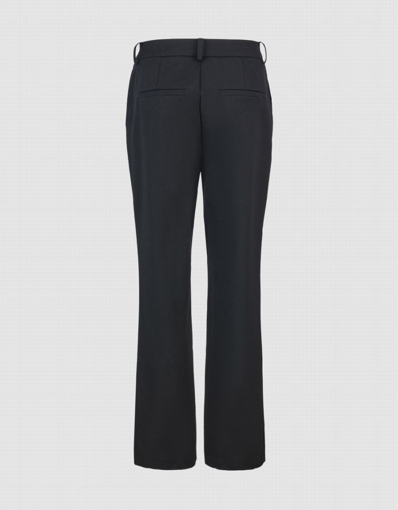 Black Women's Urban Revivo Woven Long Straight Pants | ZMR5964ZE