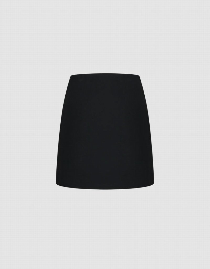 Black Women's Urban Revivo Wrap Mini Skirts | PMO2956NG