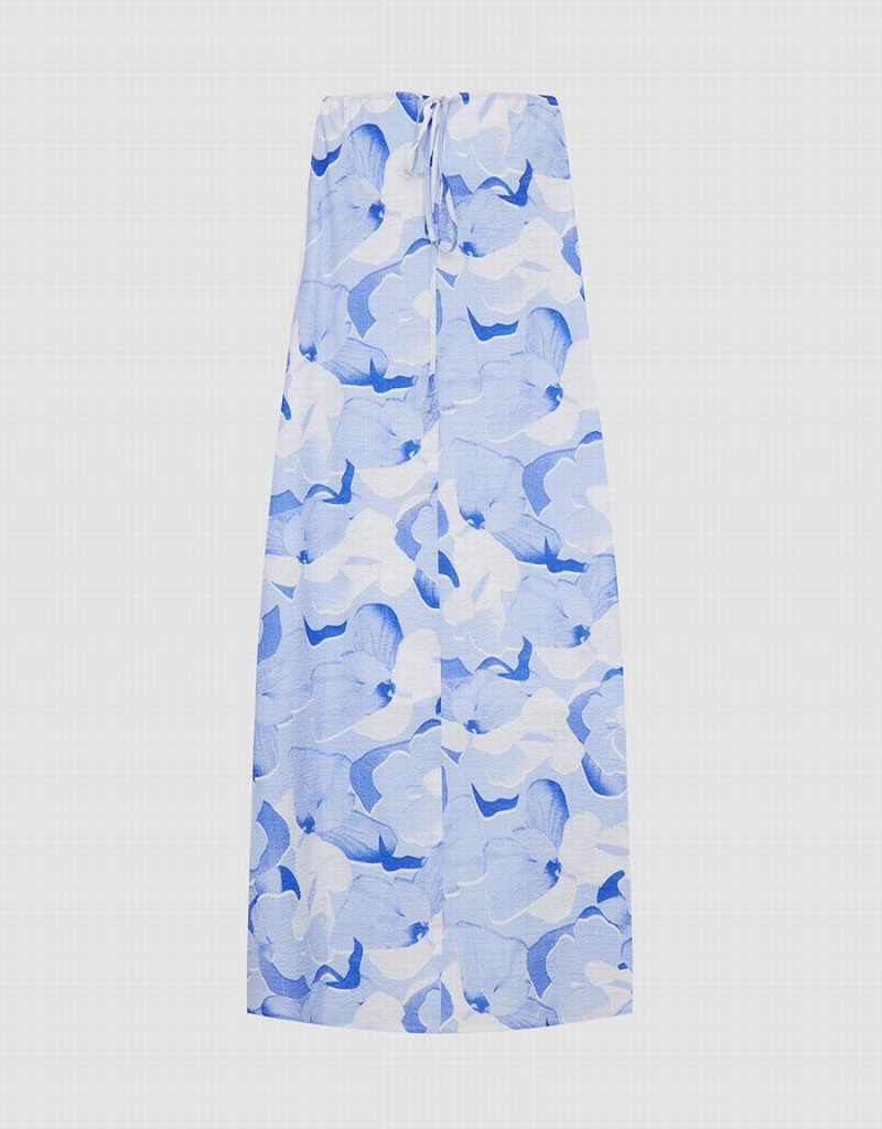 Blue Women's Urban Revivo Floral Print Cami Midi Sundress Dress | SQX4091OE