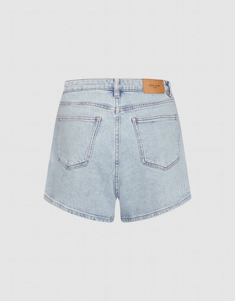 Blue Women's Urban Revivo Glamor Denim Shorts | NAG548AP