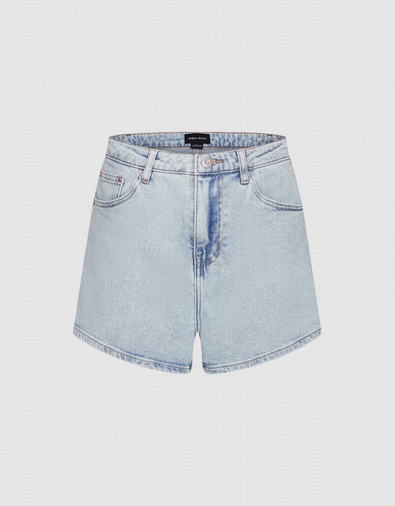 Blue Women\'s Urban Revivo Glamor Denim Shorts | NAG548AP