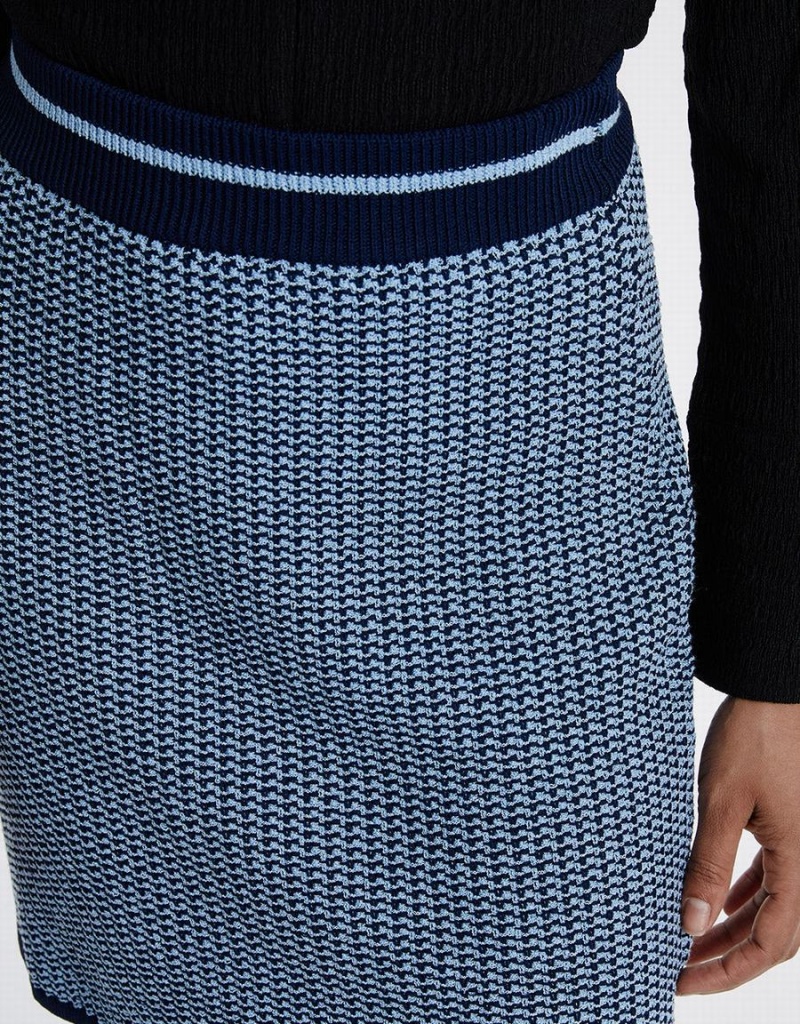 Blue Women's Urban Revivo High Waist Knitted Skirts | ZLB108DK