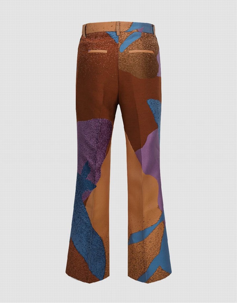 Blue Women's Urban Revivo Printed Flare Pants | VWI8948KS