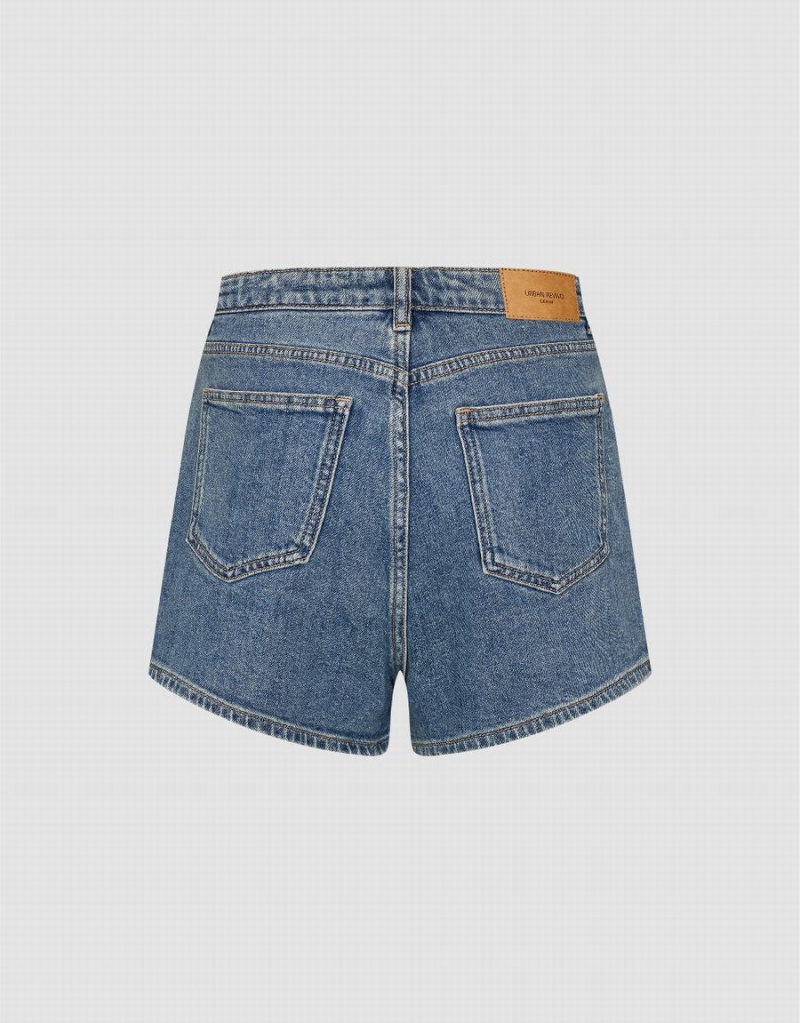 Blue Women's Urban Revivo Regular Denim Shorts | MYO7737CA