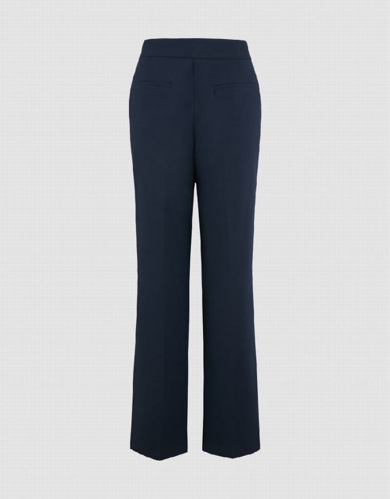 Blue Women's Urban Revivo Straight Pants | RWK1045WC