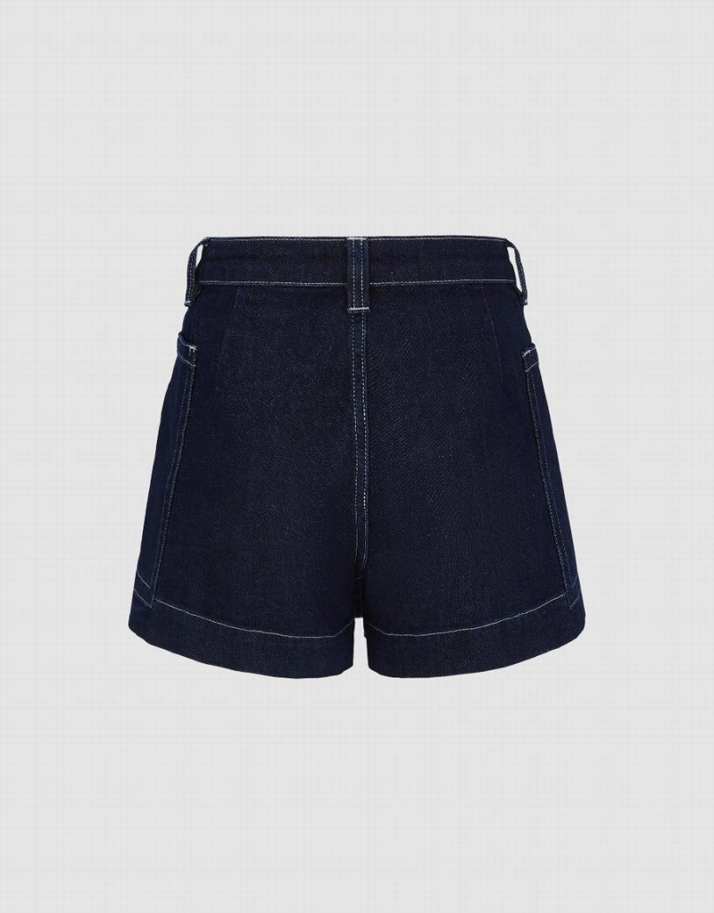 Blue Women's Urban Revivo Urban Denim Shorts | XCD3138EA