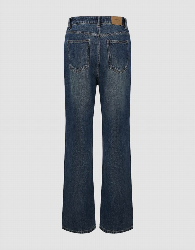 Blue Women's Urban Revivo Wide-Leg Jeans | NZV2257PU