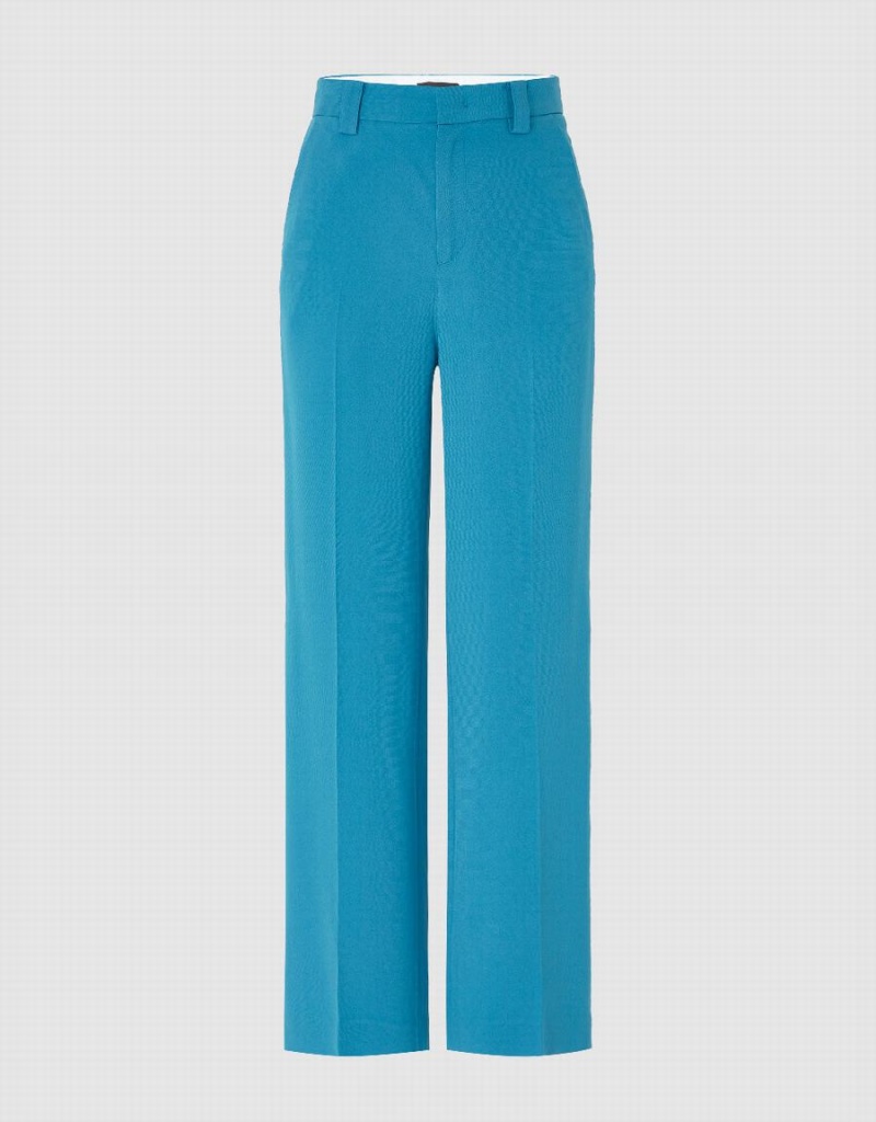 Blue Women\'s Urban Revivo Wide-Leg Pants | OZX3812DB