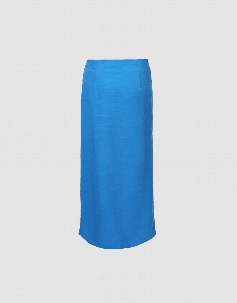 Blue Women's Urban Revivo Wrapped Style Skirts | GNJ2352XM