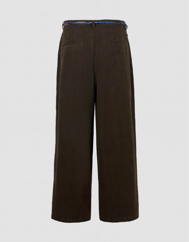 Brown Men's Urban Revivo Wide-Leg With Rope Pants | UWJ3119QX