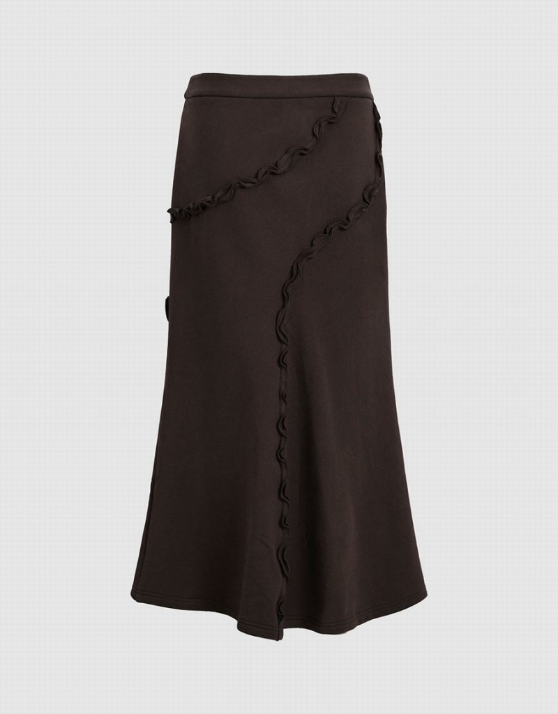 Brown Women's Urban Revivo Midi Fishtail Skirts | MSU5125AB