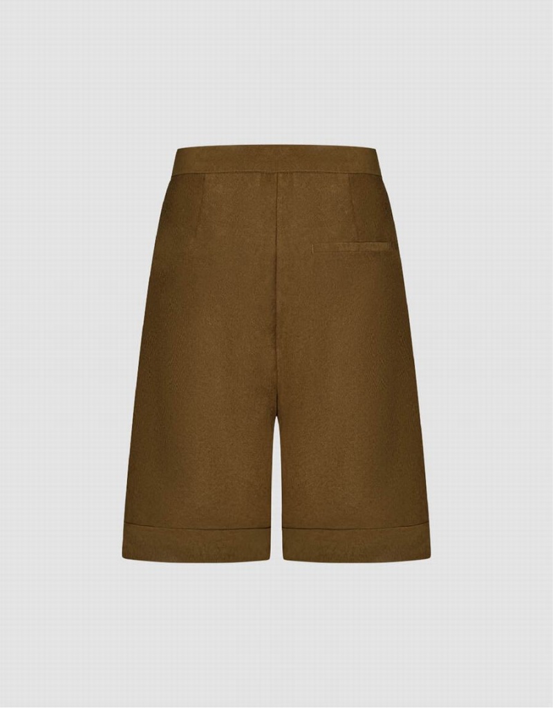 Brown Women's Urban Revivo Tailored Shorts | OPM3914JZ