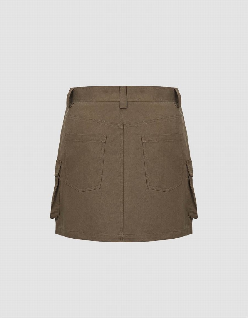 Dark Brown Women's Urban Revivo Mini A-Line Skirts | VDP5583BO