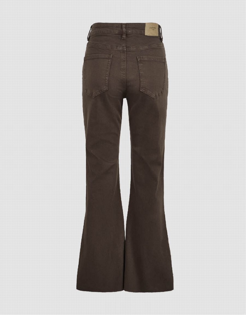 Dark Brown Women's Urban Revivo Split Hem Flare Jeans | ODG5551ST