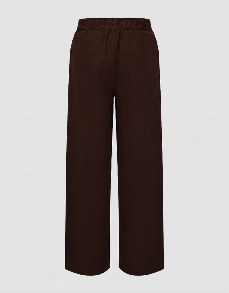 Dark Brown Women's Urban Revivo Straight Pants | GFZ1245VX