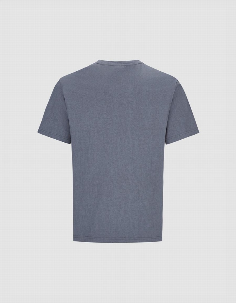 Dark Grey Men's Urban Revivo Crew Neck Straight T Shirts | WPZ3425QF