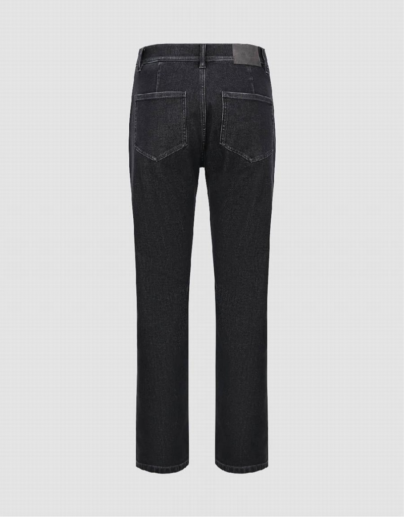 Dark Grey Men's Urban Revivo Straight Jeans | UQM6389XI