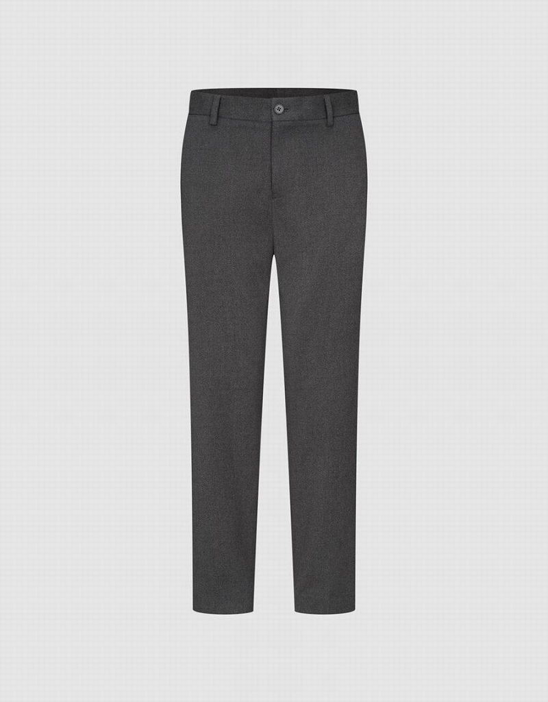 Dark Grey Men\'s Urban Revivo Tailored Straight Pants | RNT2982AW