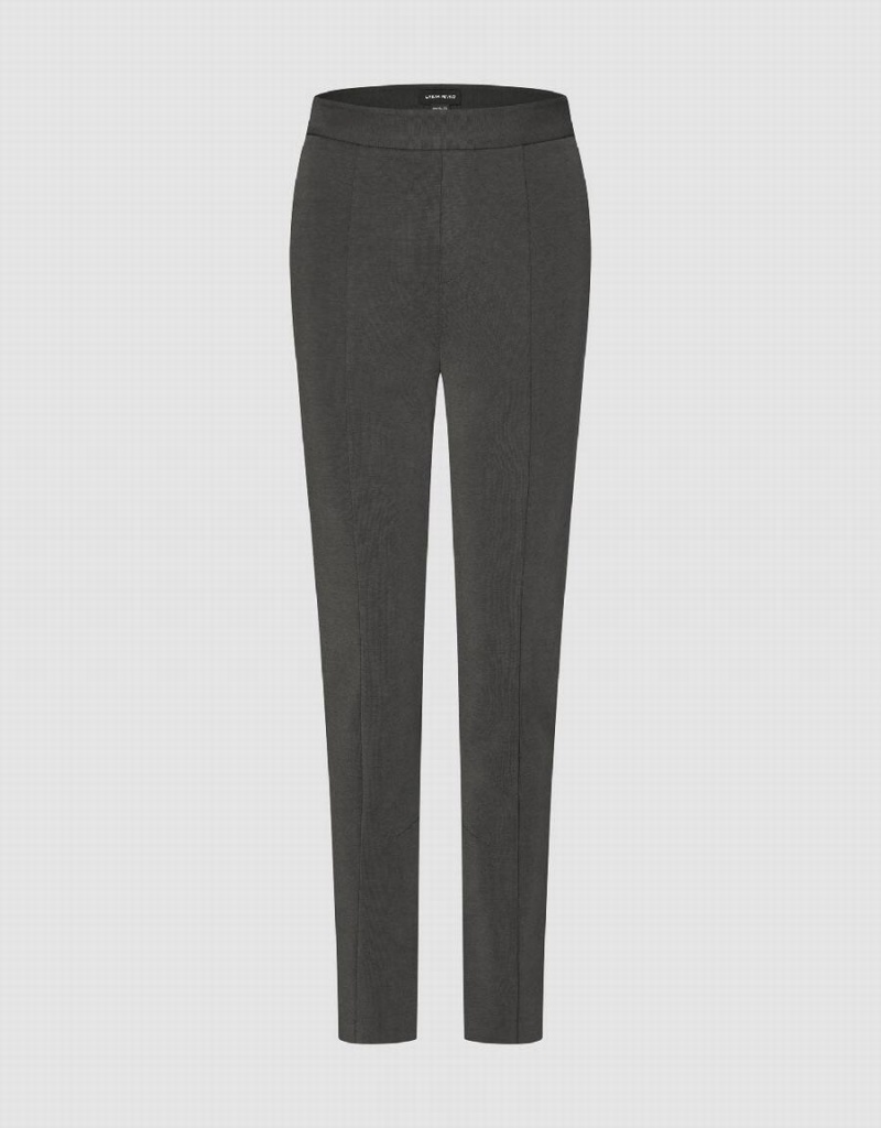 Dark Grey Women\'s Urban Revivo Knitted Straight Pants | QWF3457SC