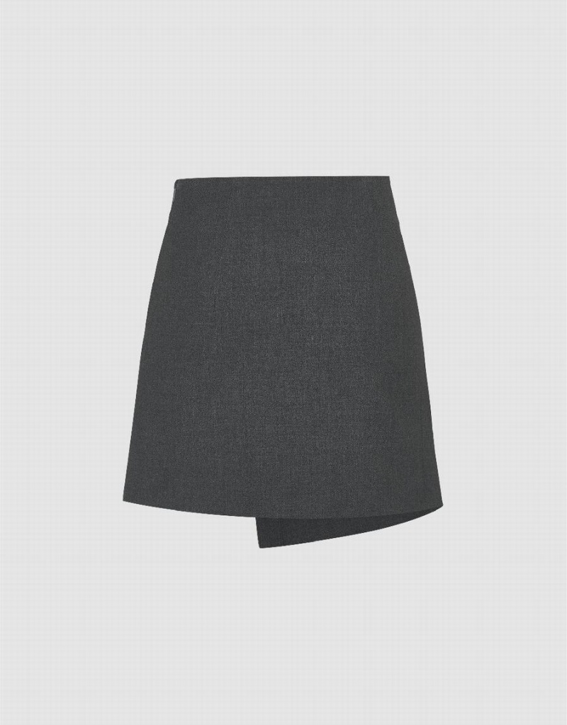 Dark Grey Women's Urban Revivo Mini A-Line Skirts | HFN287SV