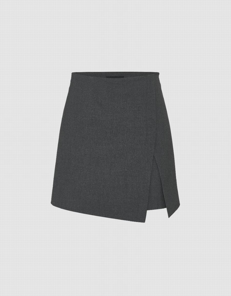 Dark Grey Women\'s Urban Revivo Mini A-Line Skirts | HFN287SV