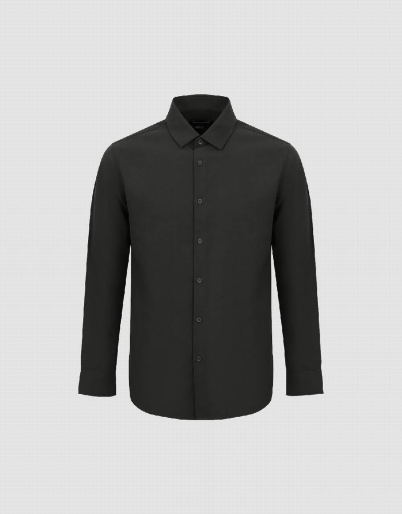 Green Men's Urban Revivo Button Up Straight Shirts | QZS341FG