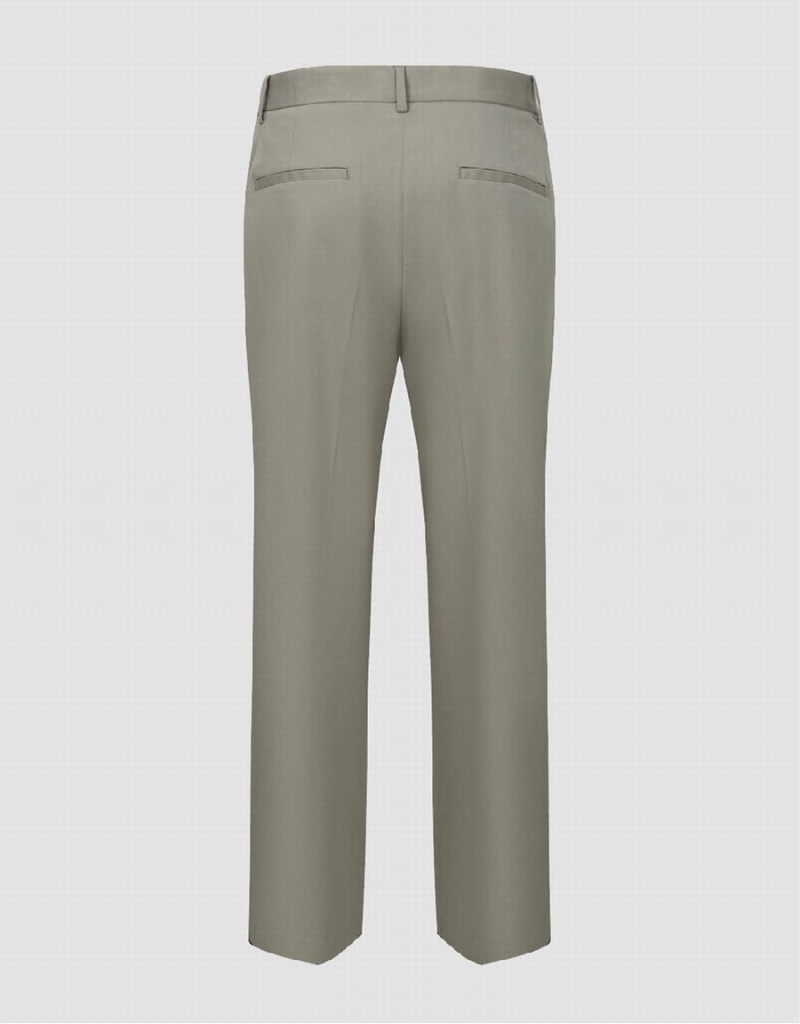 Green Men's Urban Revivo Straight Pants | MIM7689EV