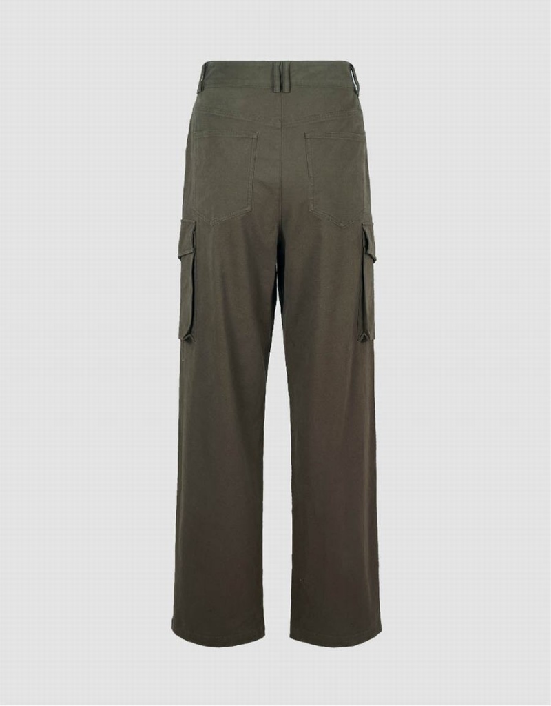 Green Men's Urban Revivo Wide-Leg Pants | UWC1231TB