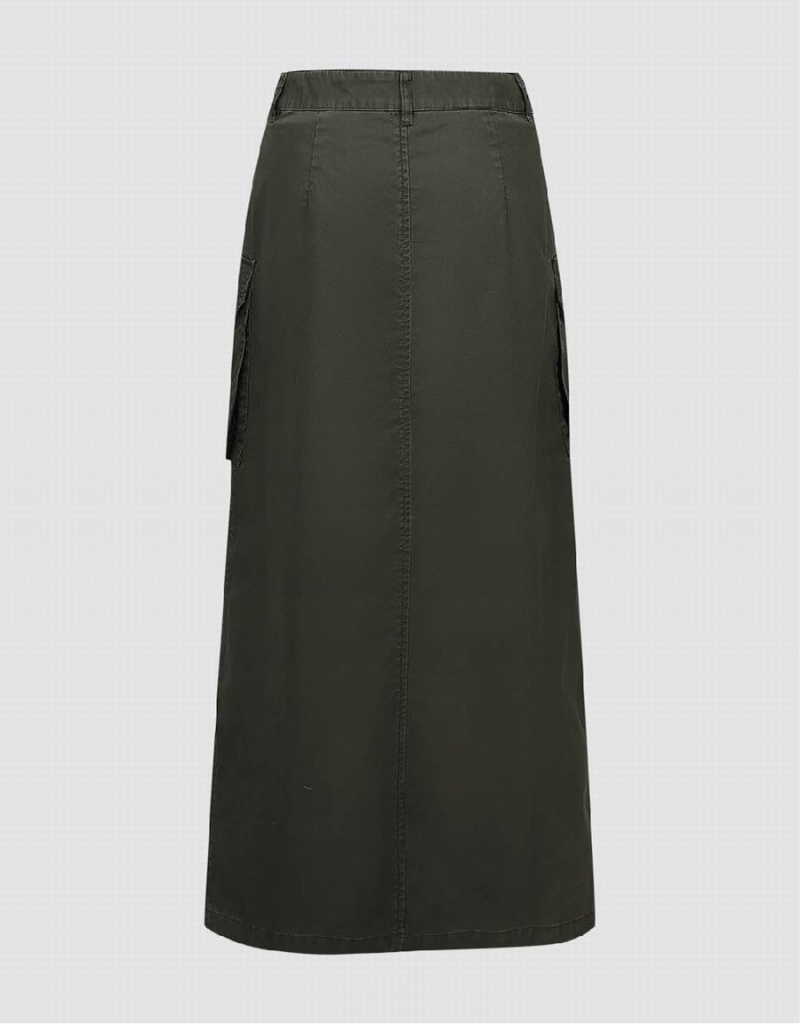 Green Women's Urban Revivo Maxi A-Line With Belt Skirts | VSI327HB