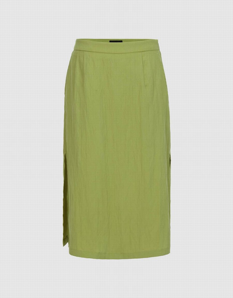 Green Women\'s Urban Revivo Midi A-Line Skirts | DXO3249JR