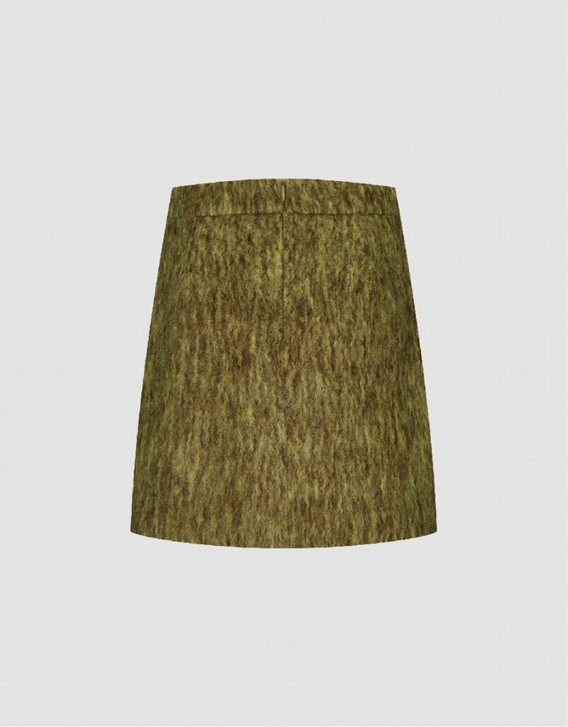 Green Women's Urban Revivo Mini A-Line Skirts | CCN7380UX