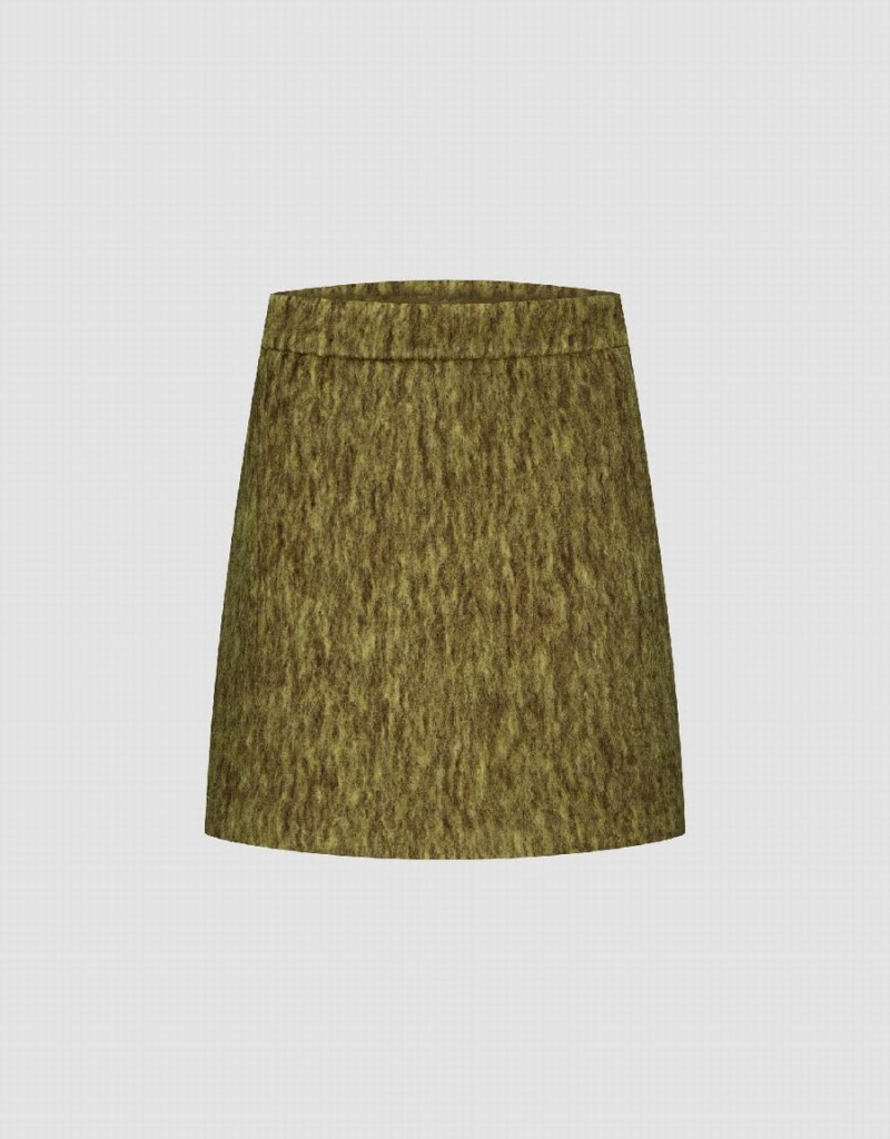 Green Women\'s Urban Revivo Mini A-Line Skirts | CCN7380UX