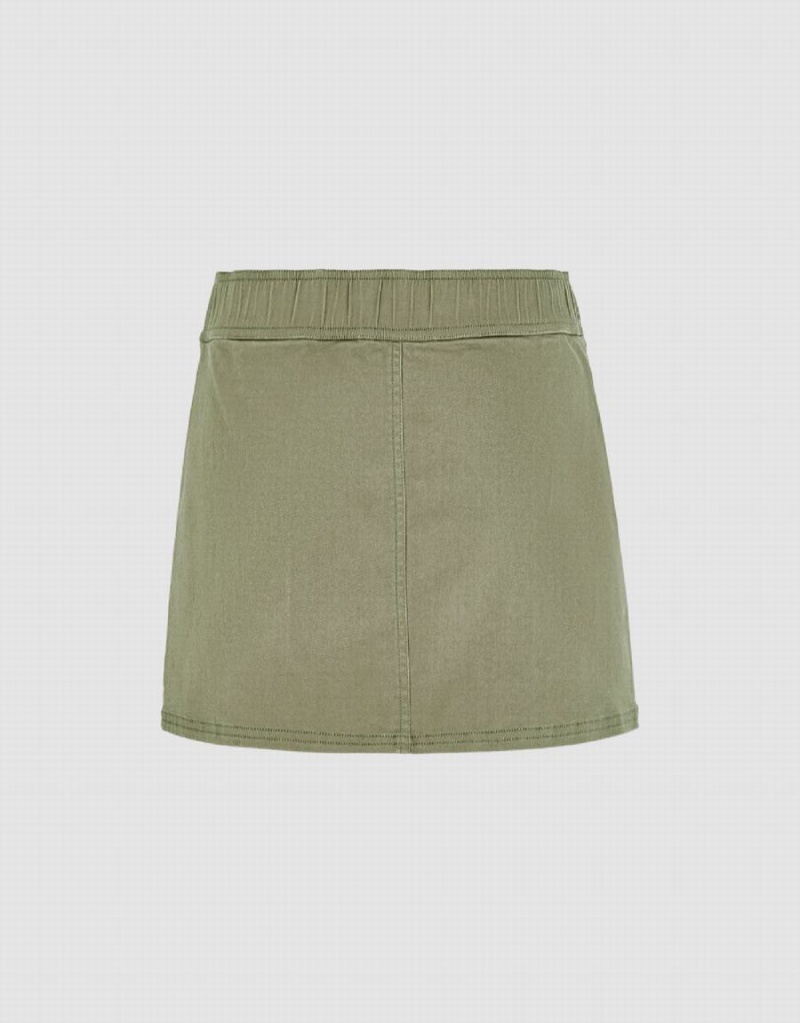 Green Women's Urban Revivo Mini A-Line With Pockets Skirts | UIK5911BV