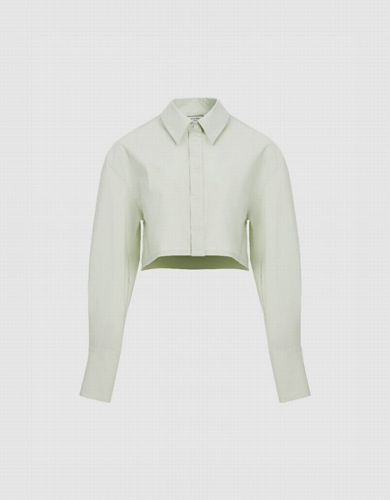 Green Women's Urban Revivo Straight Shirts | UOG8111AU