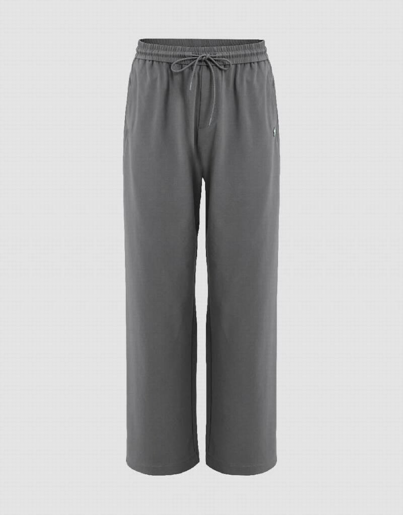 Grey Men\'s Urban Revivo Drawstring Waist Wide-Leg Loose Pants | MRX459HK