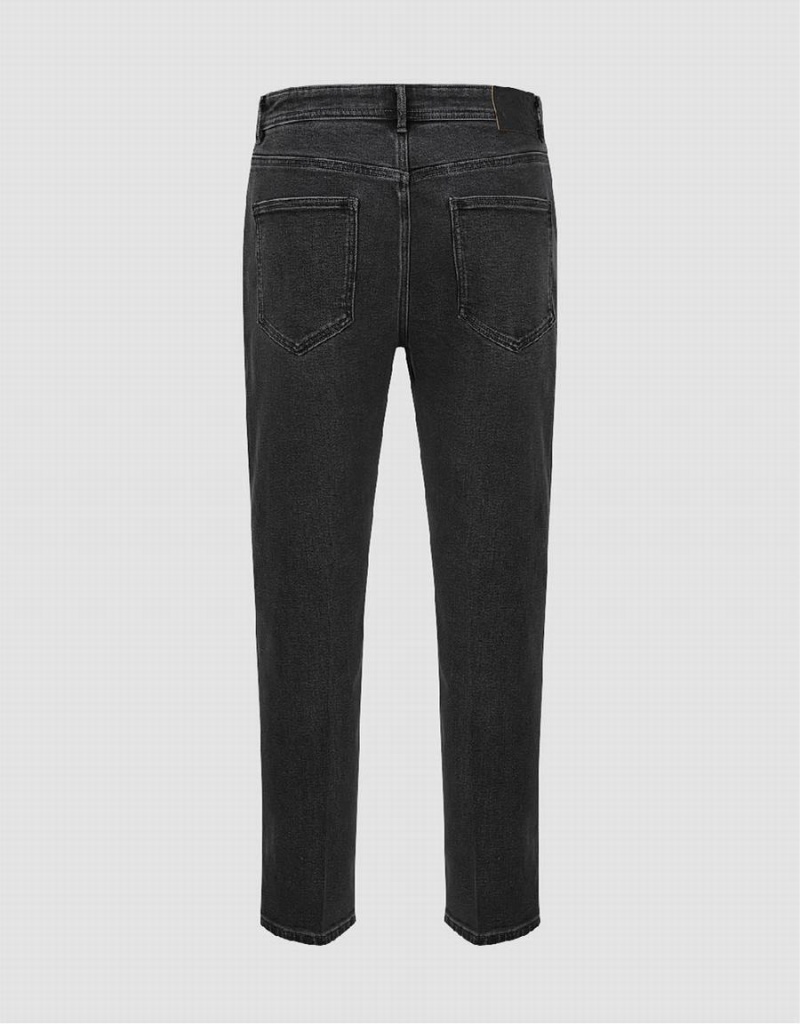 Grey Men's Urban Revivo Straight Jeans | GUT6255IU