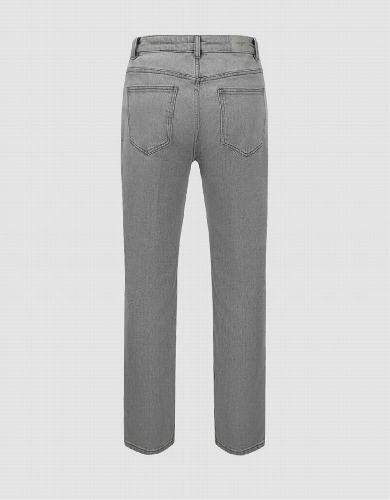 Grey Men's Urban Revivo Straight Jeans | PEO2456UI