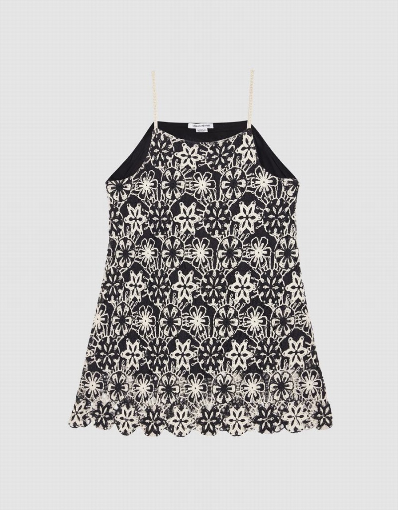 Grey Women's Urban Revivo Floral Knit Cami Dress | CQR2290GB